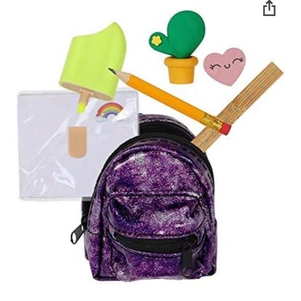 New Real Littles Backpack purple glitter